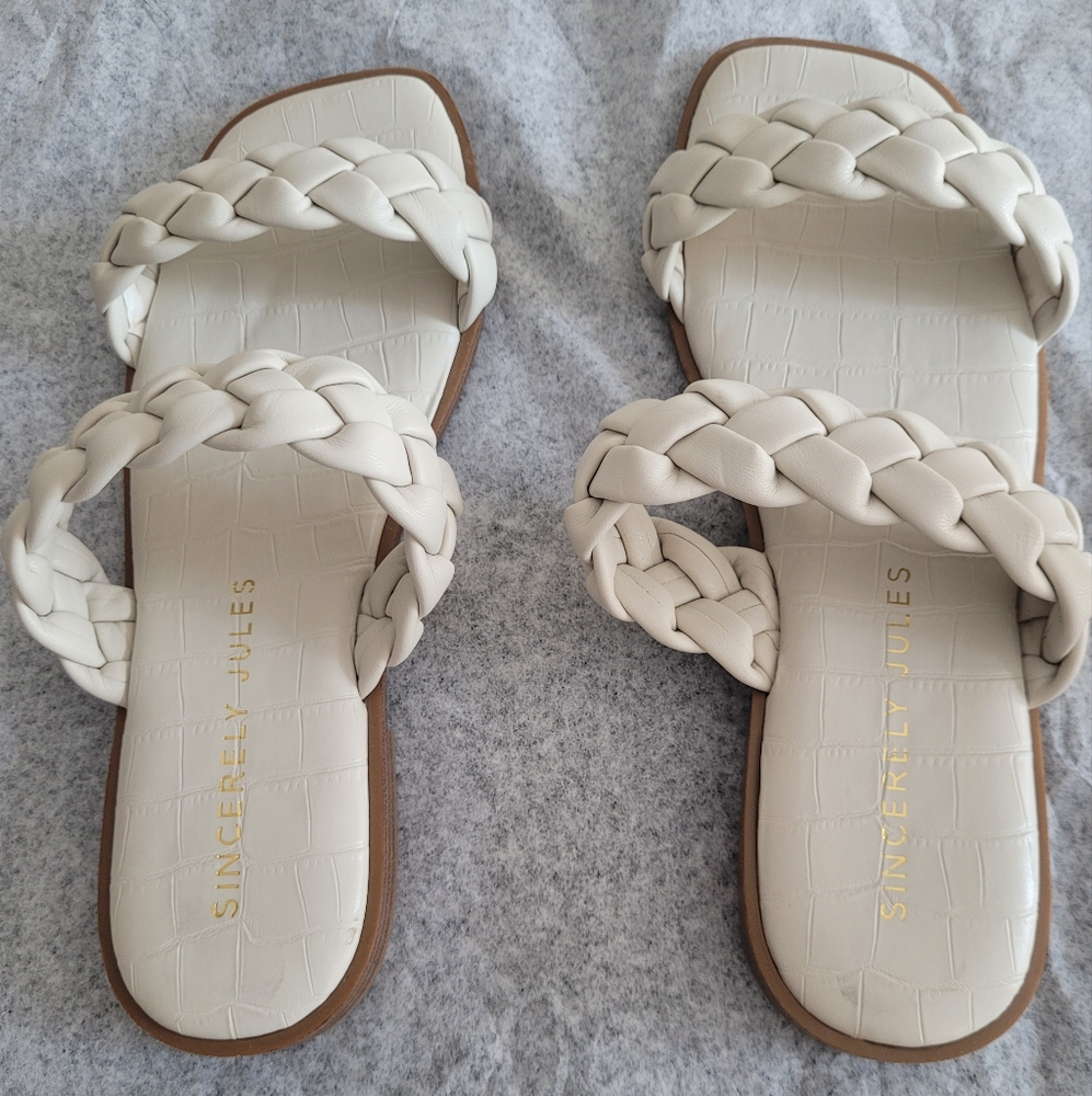 Sincerely Jules White Slip on Sandals